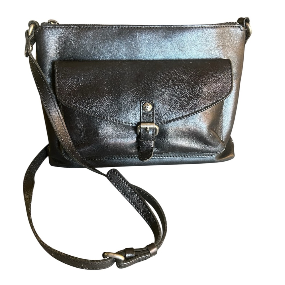 Patricia Nash Minimalist Black Leather Crossbody bag